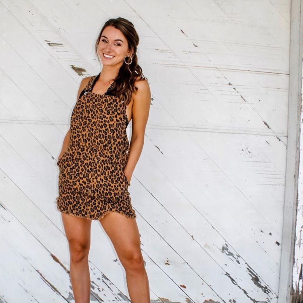 Leopard overalls dress